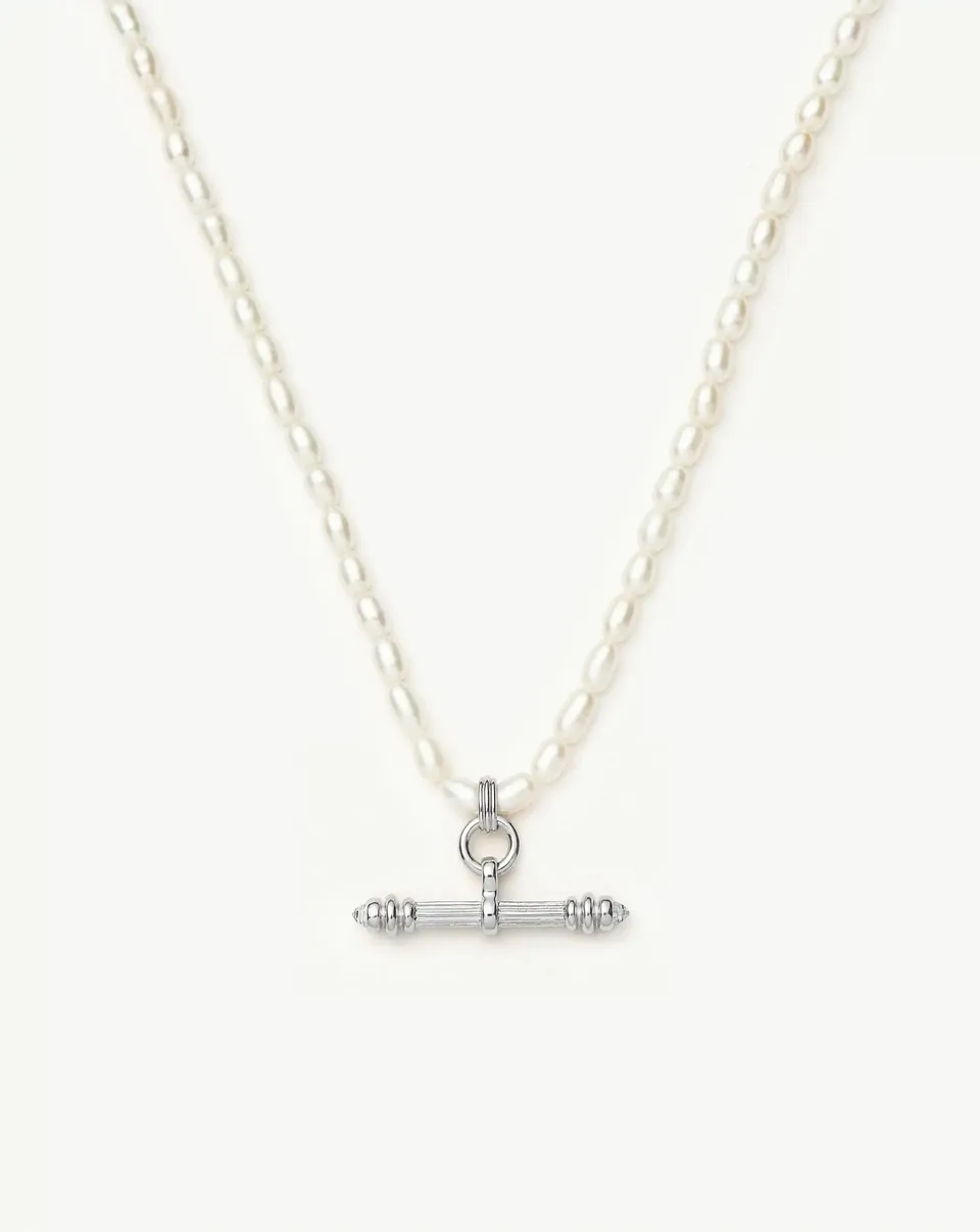 Missoma Harris Reed Pearl T-Bar kaulakoru helmi