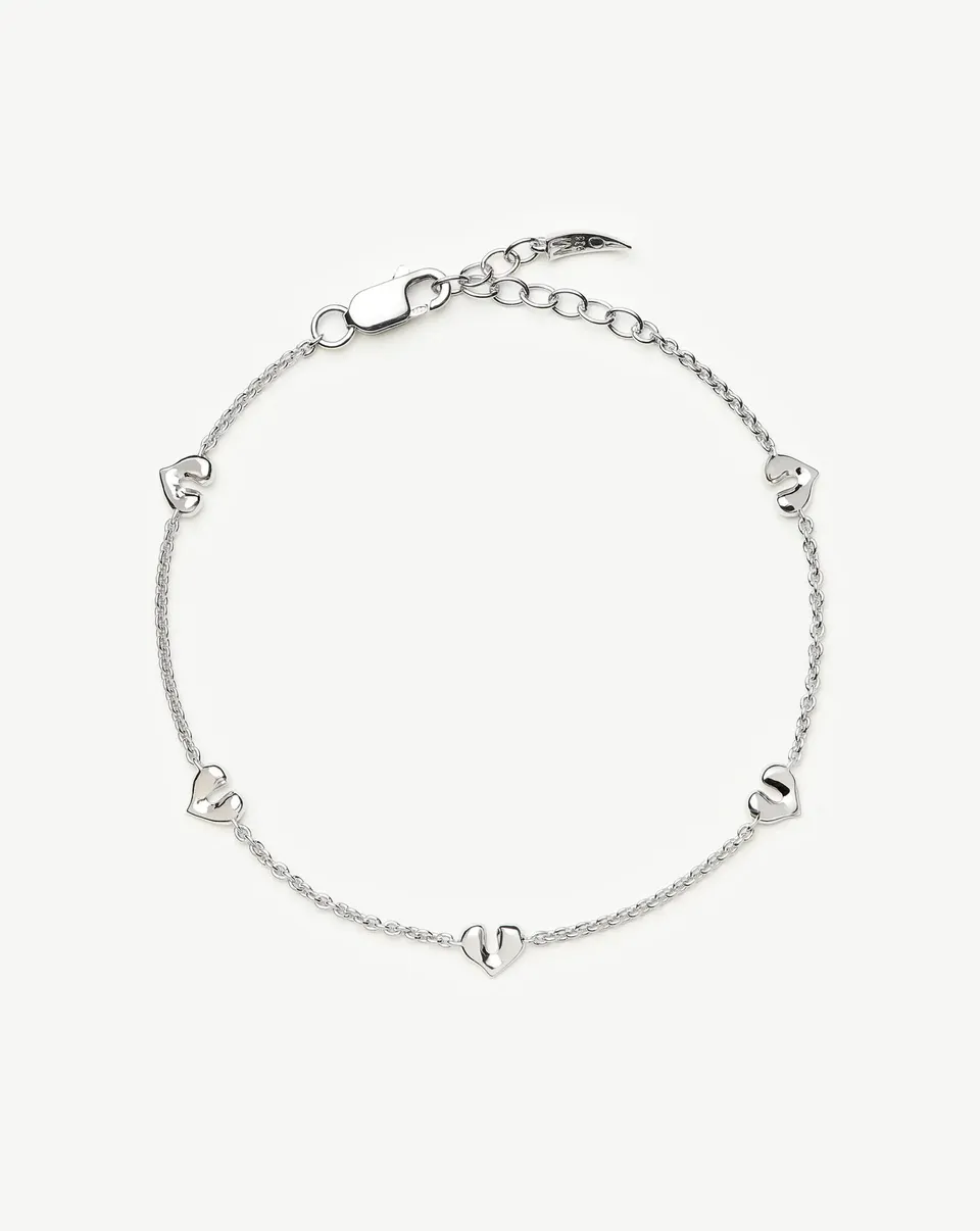 Missoma Molten Heart Mini Charm rannekoru hopea S/M