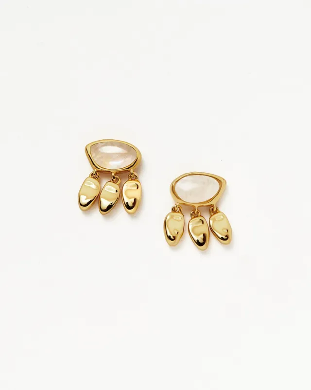Missoma Molten Gemstone Charm nappikorvakorut kuukivi