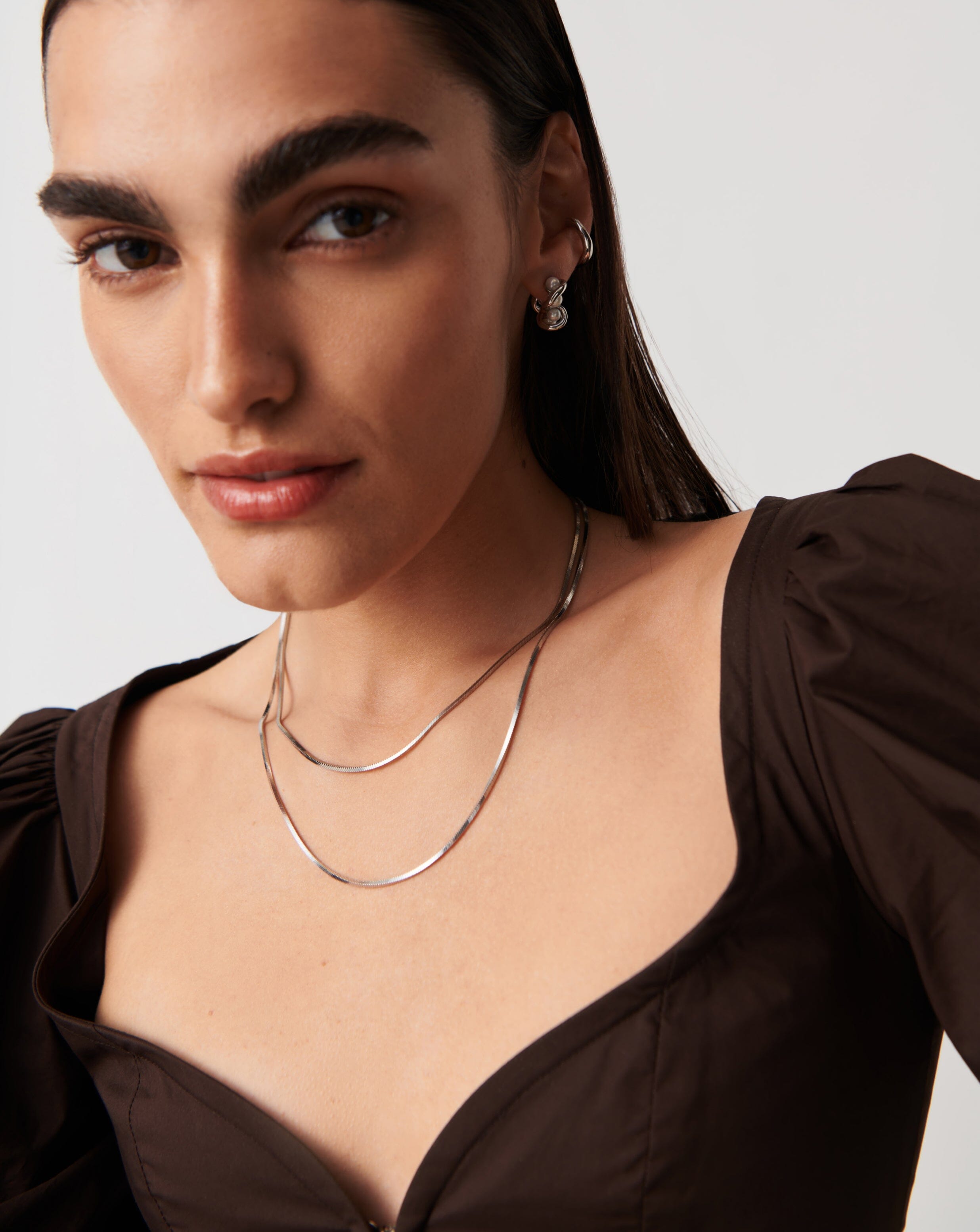 Missoma Lucy Williams Medium Square Snake Chain kaulakoru hopea 50 cm