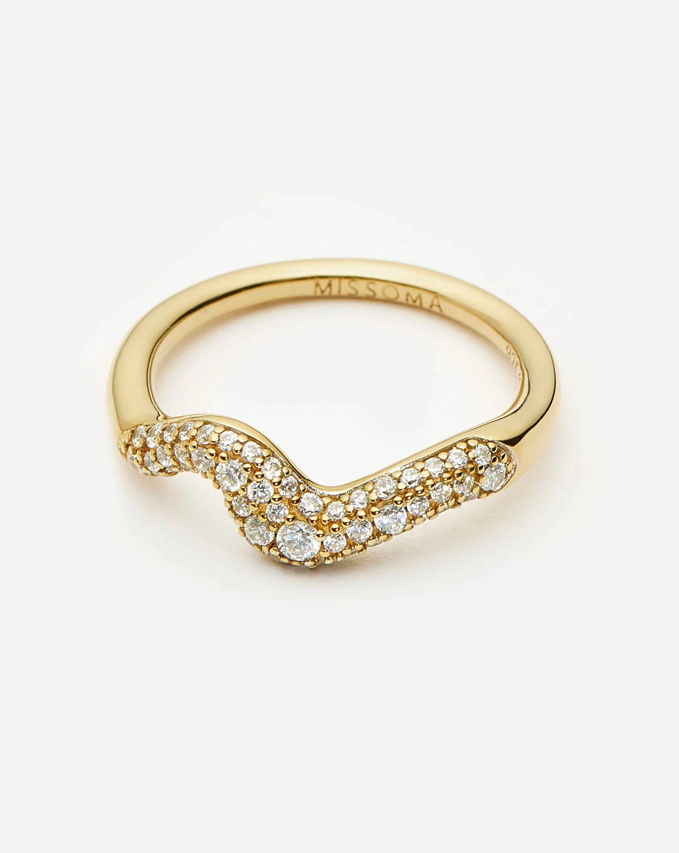 Missoma Molten Snow sormus 18k vermeili zirkonia