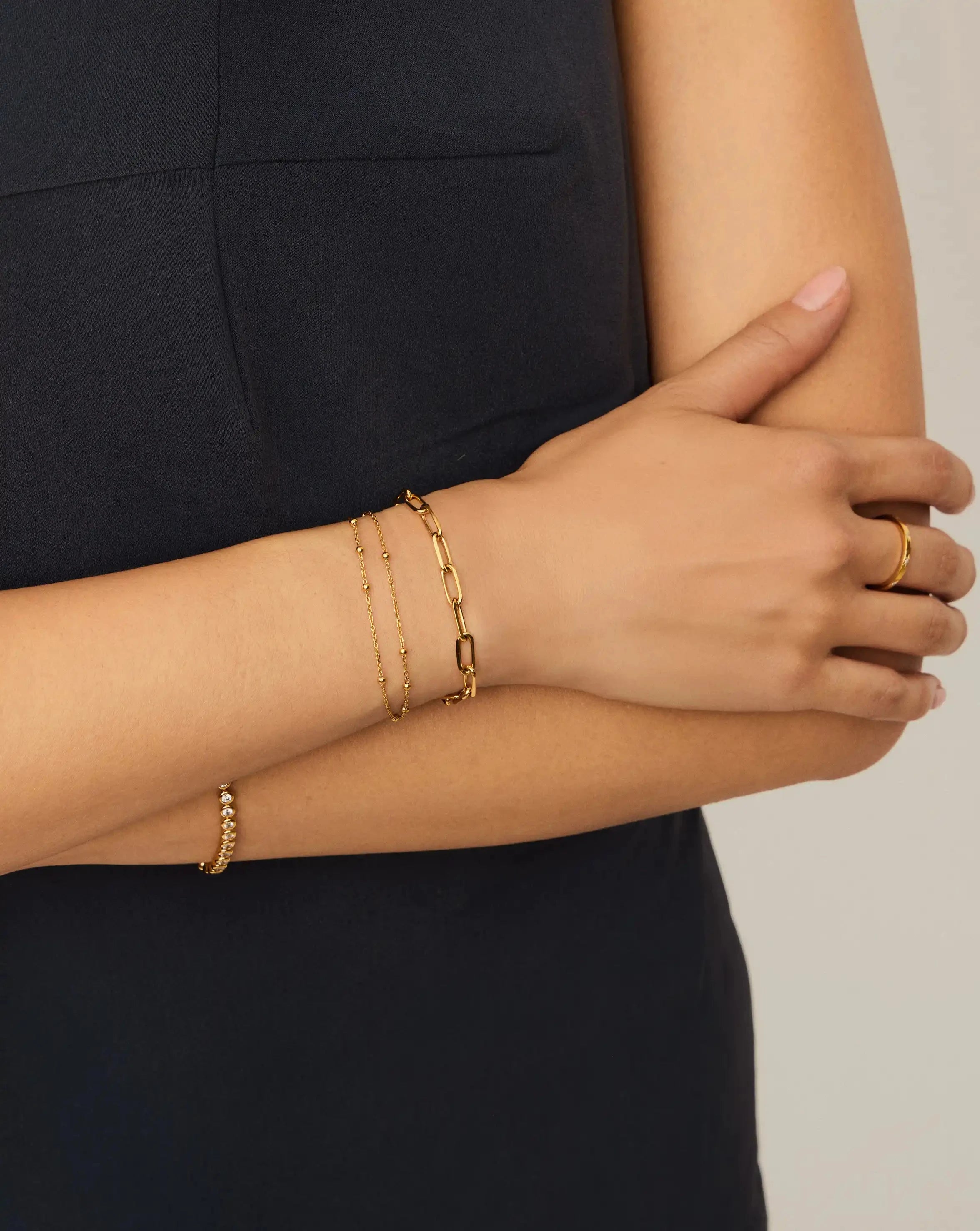 Missoma Double Chain rannekoru kullattu S/M
