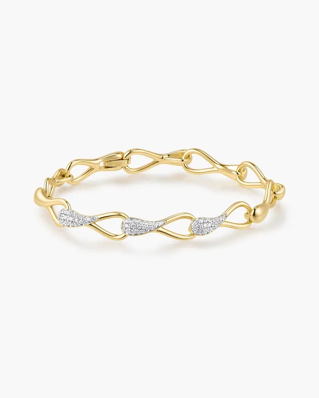 Ania Haie Fluid Light Interlocked Link rannekoru kulta pave