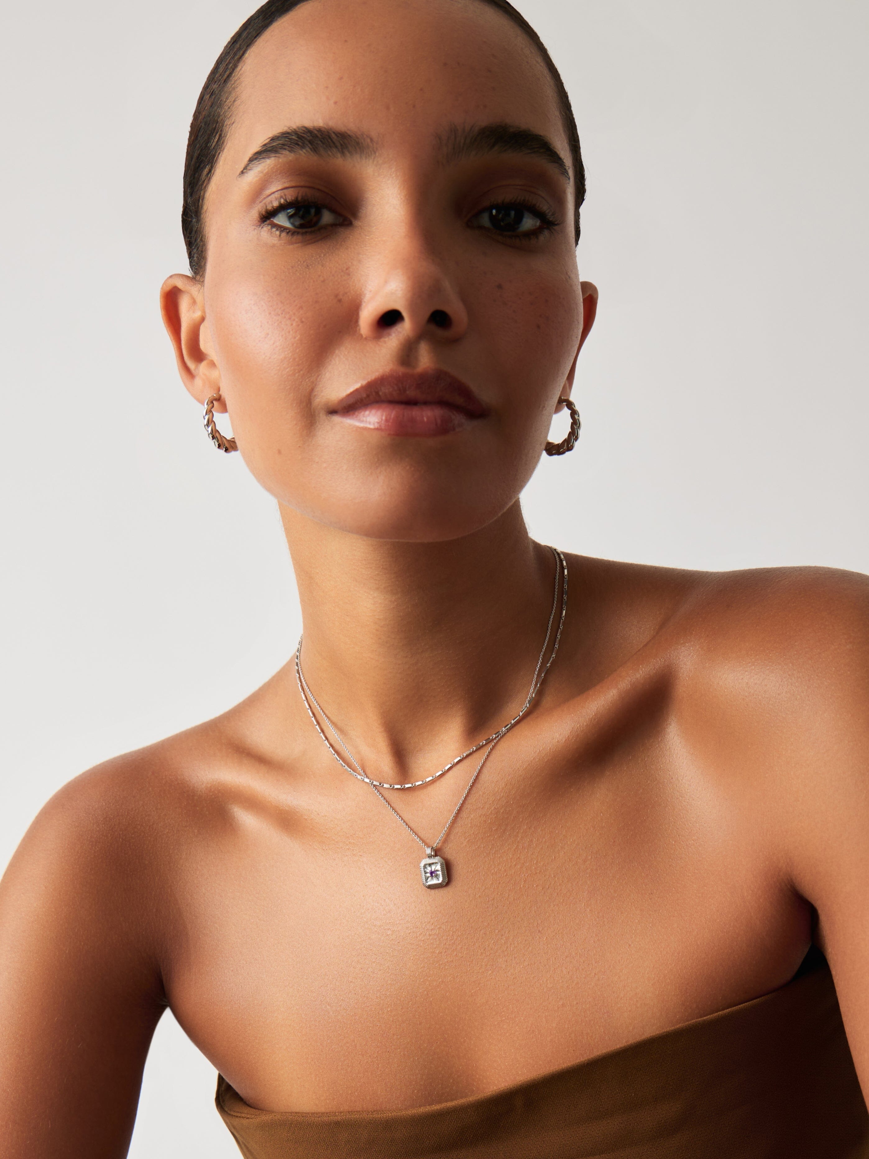 MISSOMA February Birthstone kaulakoru hopea ametisti