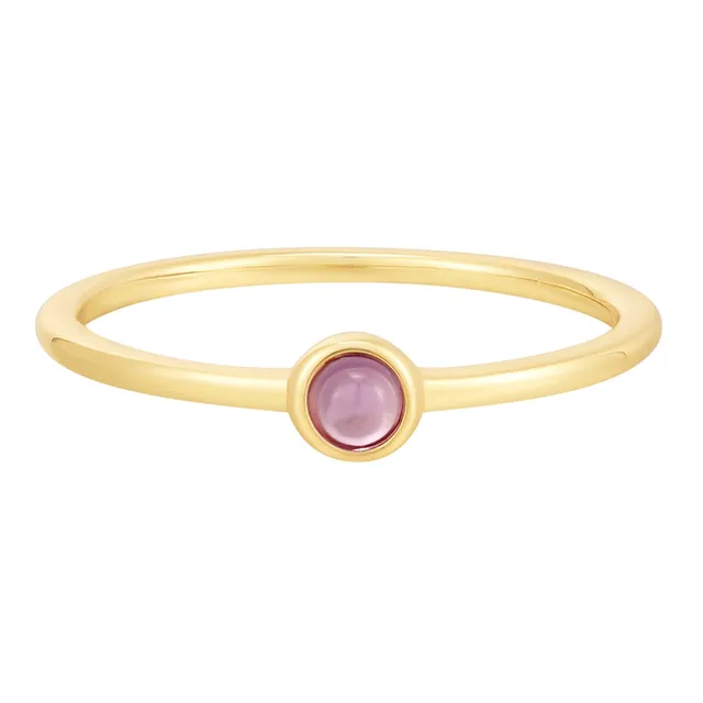 Edelglanz Amethyst sormus keltakulta ametisti cabochon