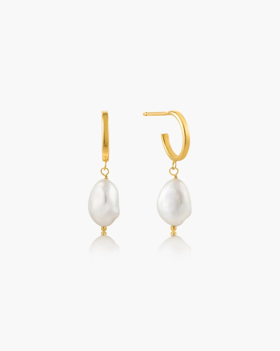 Ania Haie Pearl Wisdom Mini Hoop korvakorut kulta helmi