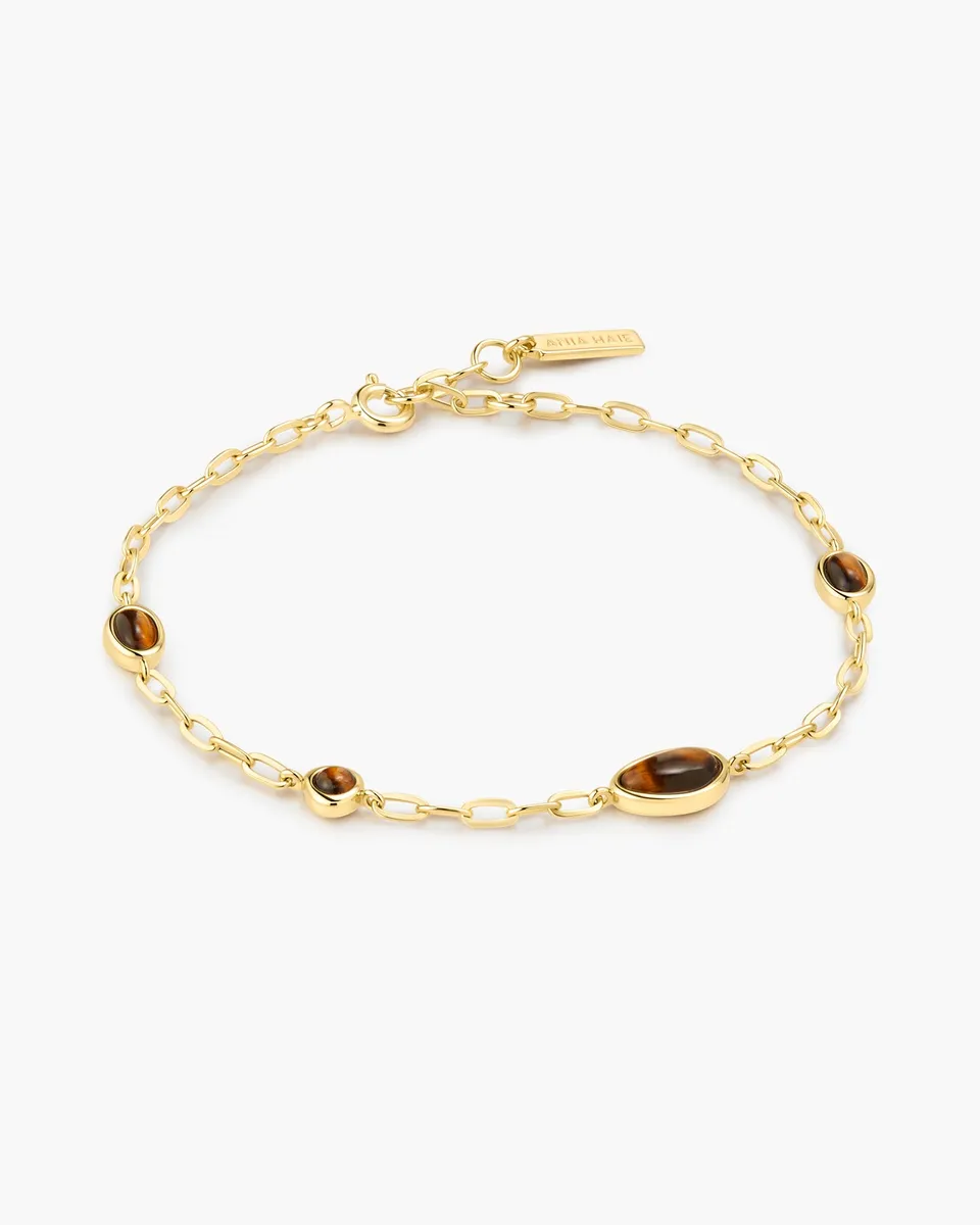 Ania Haie Wanderer Tiger's Eye Pebble rannekoru kulta kivet