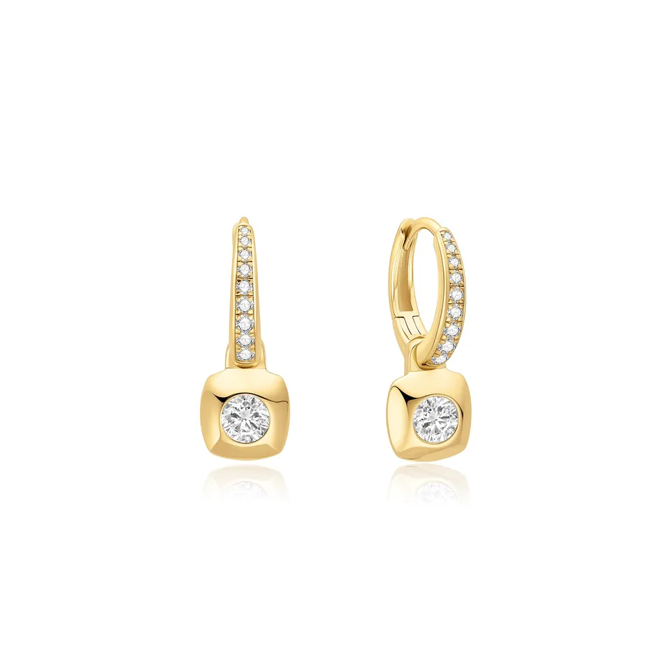 Ania Haie Tide Echo Modern Bezel huggie-korvakorut kulta