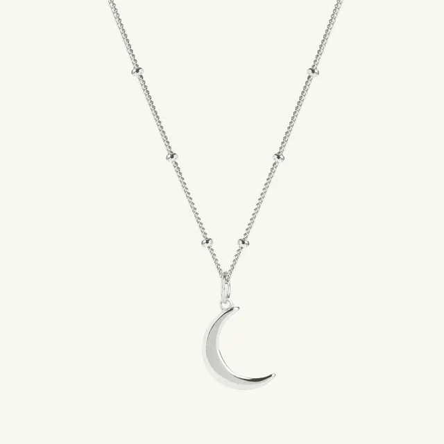 Muru Moon Pendant kaulakoru hopea 40 cm helmiketju