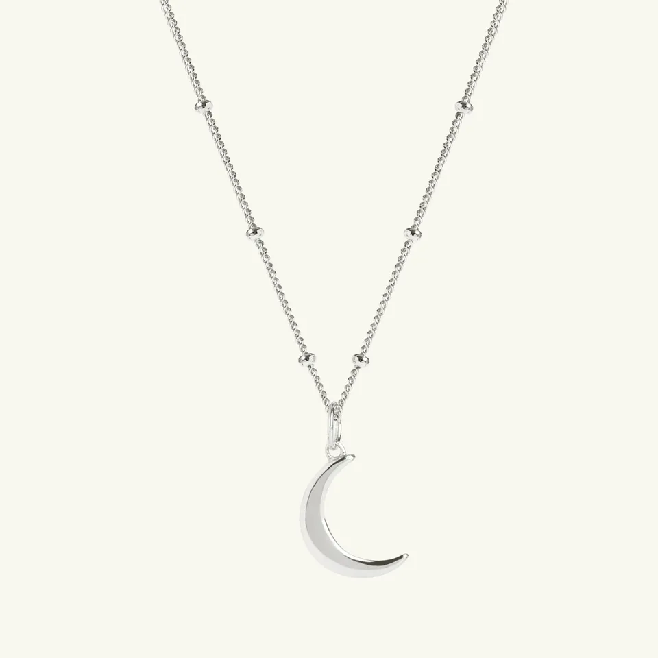 Muru Moon Pendant kaulakoru hopea 40 cm helmiketju