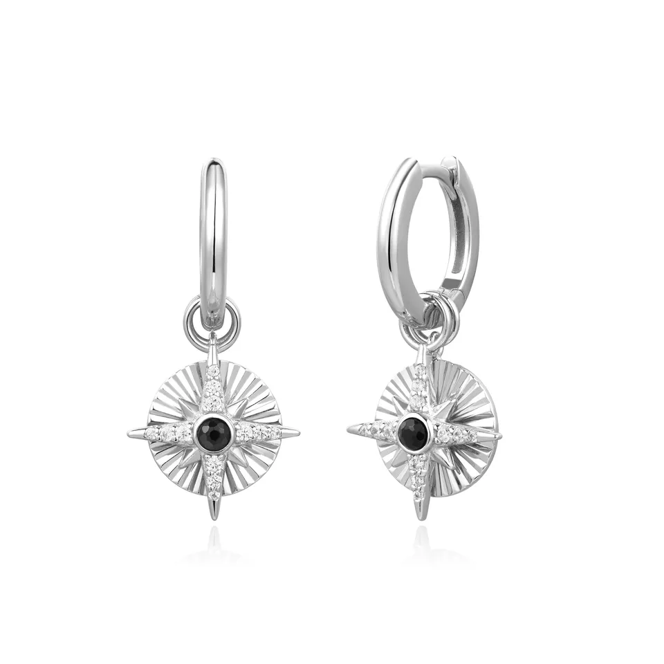 Ania Haie Astrolabe Charm huggie-korvakorut hopea akaatti