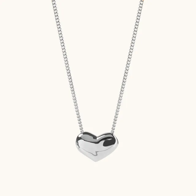 Muru Silver Heart kaulakoru hopea 40 cm sileä