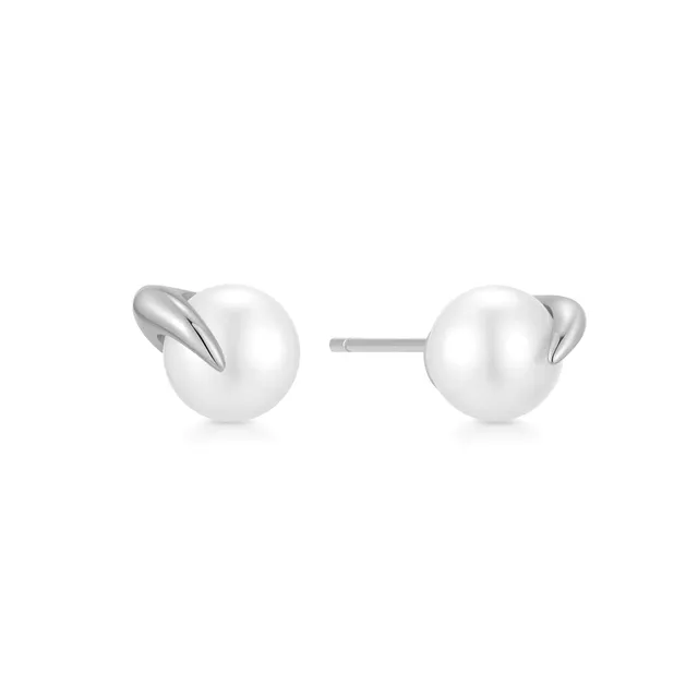 Ania Haie Reimaginer Silver Pearl Claw nappikorvakorut helmi