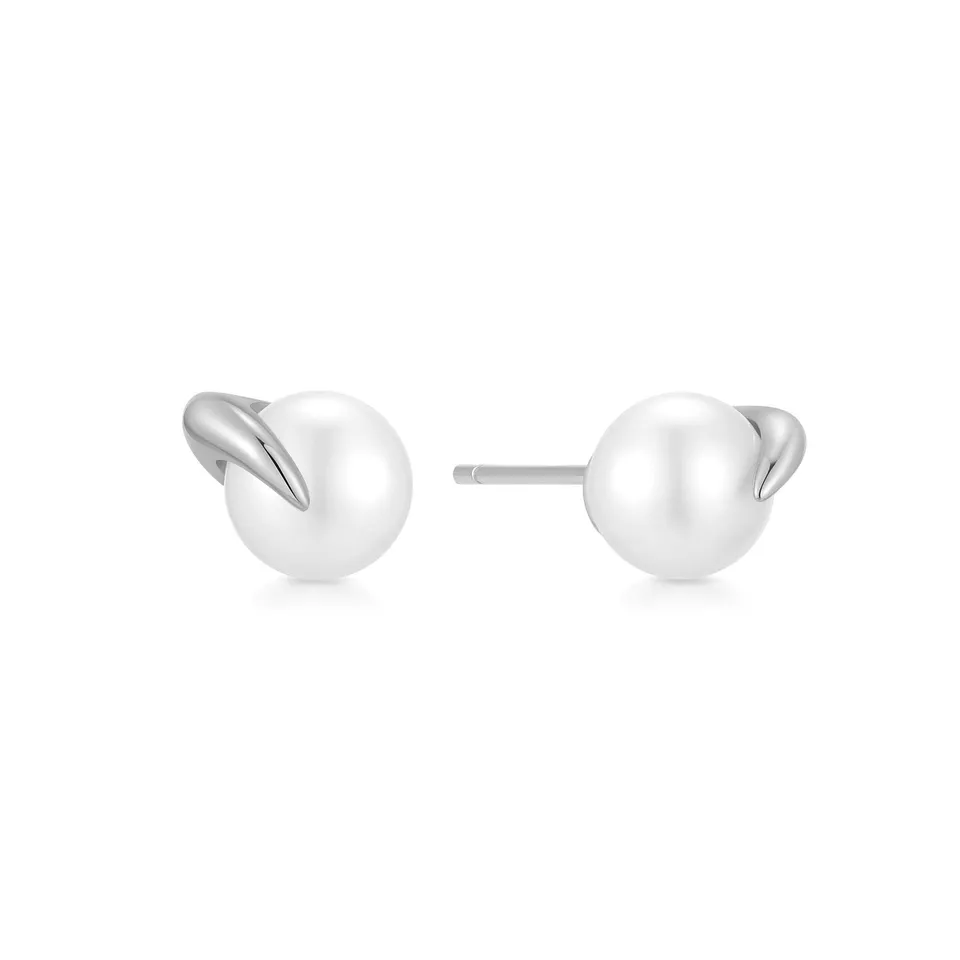 Ania Haie Reimaginer Silver Pearl Claw nappikorvakorut helmi