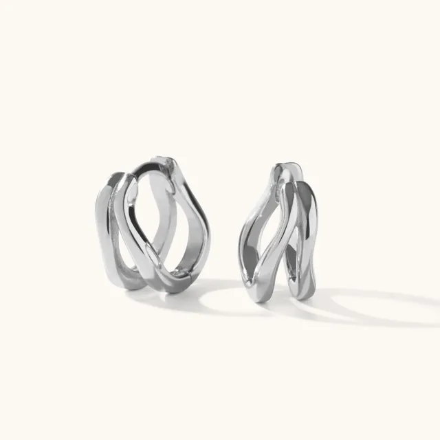 Muru Jewellery Wavy Hoops rengaskorvakorut hopea