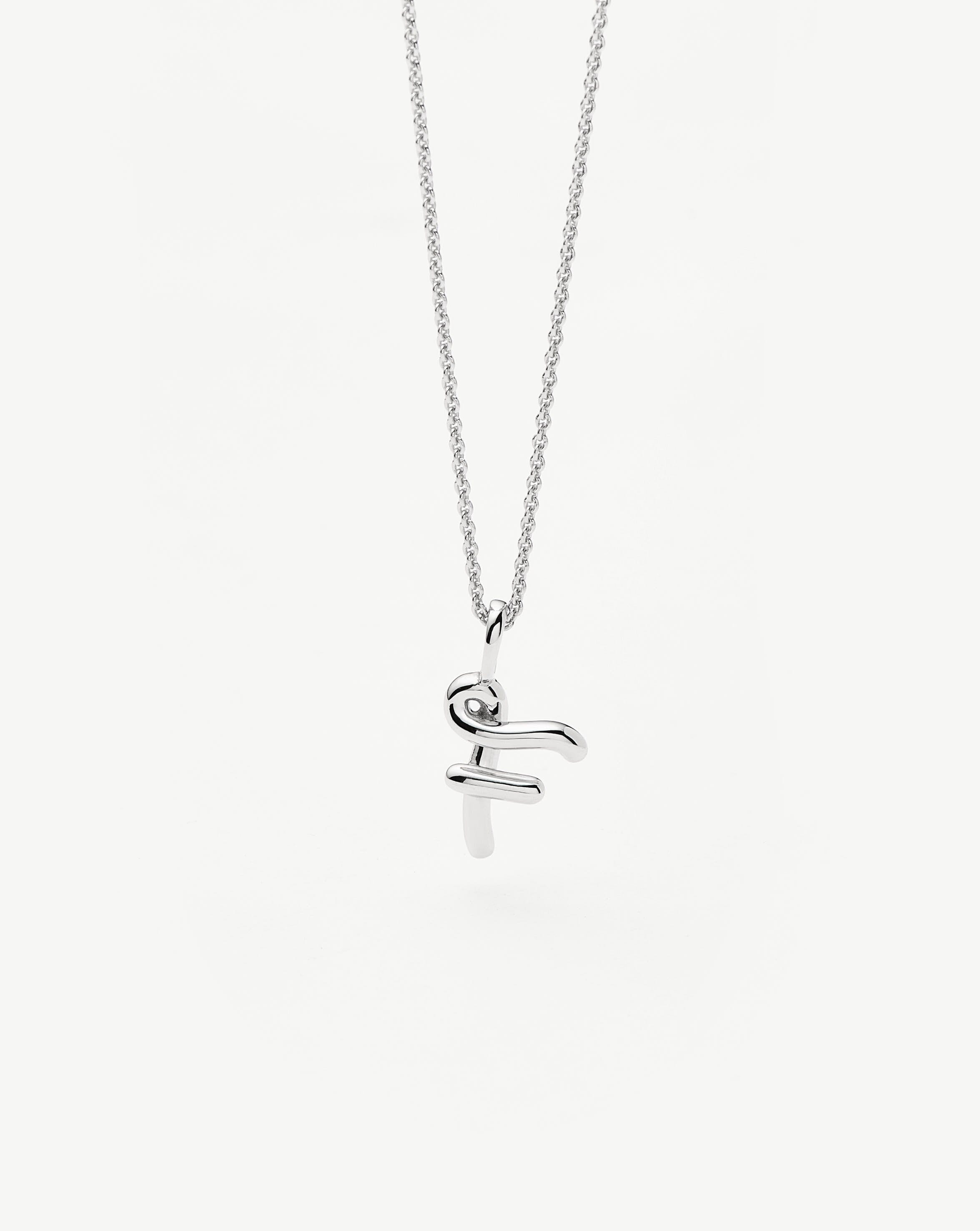 Missoma Curly Molten Mini Initial kaulakoru F sterlinghopea säädettävä