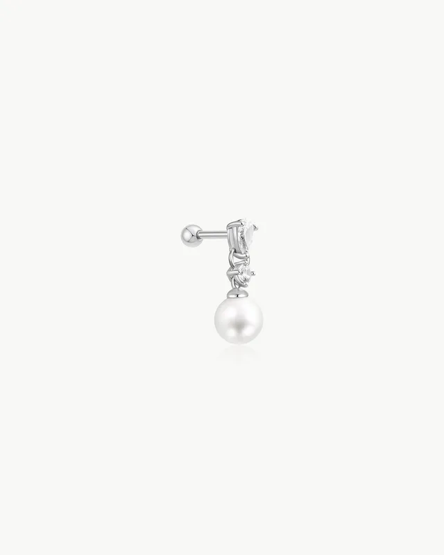 Ania Haie Pearl Barbell korvakoru hopea helmi single