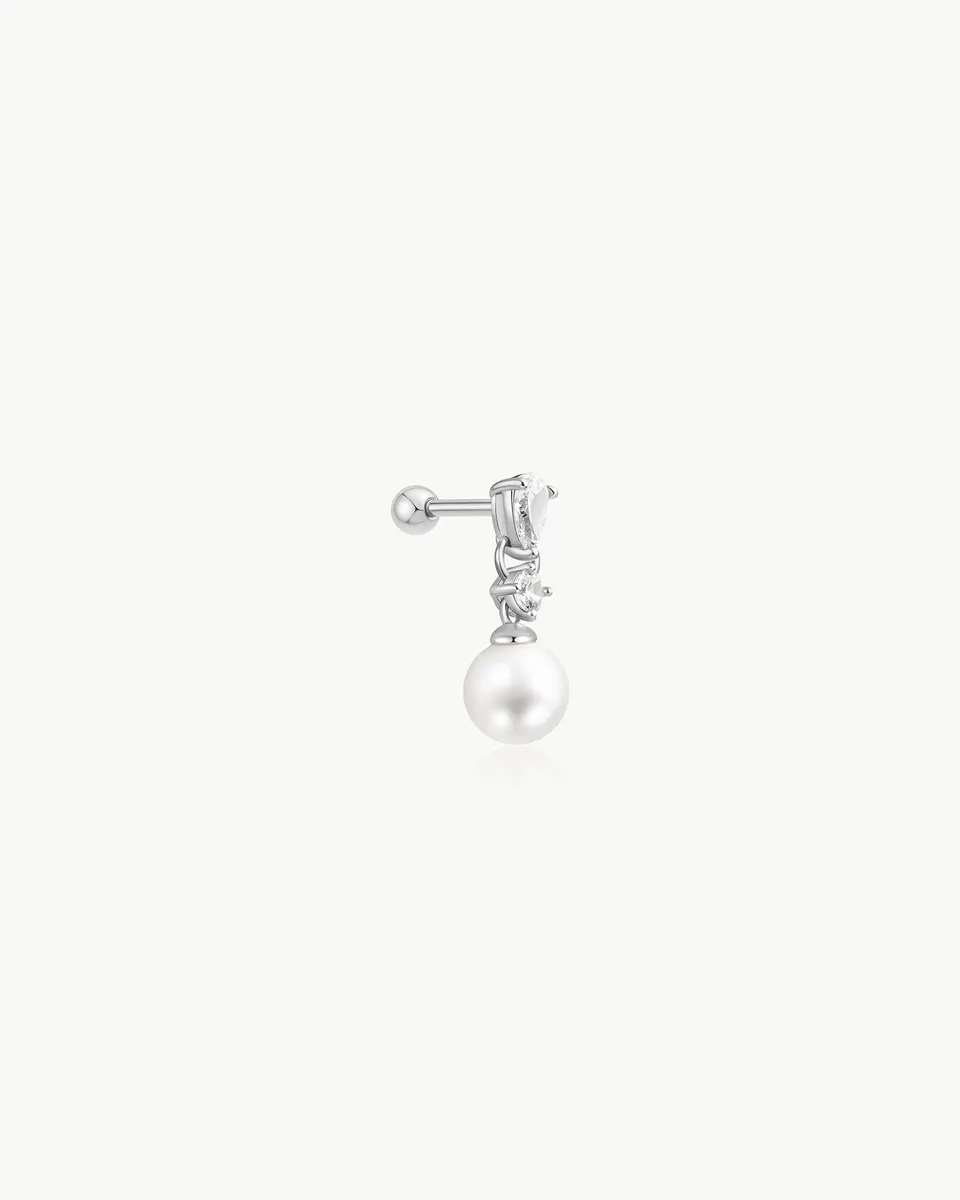 Ania Haie Pearl Barbell korvakoru hopea helmi single
