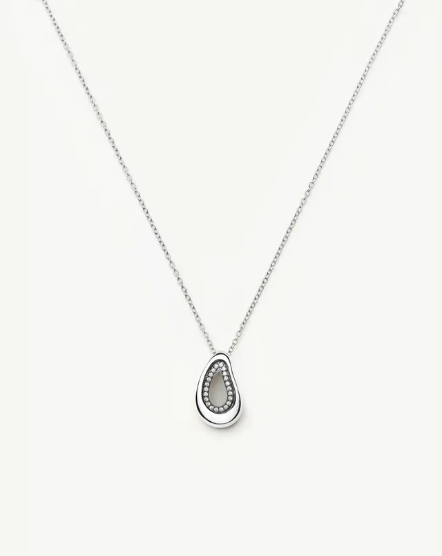 Missoma Molten Teardrop kaulakoru hopea zirkonia