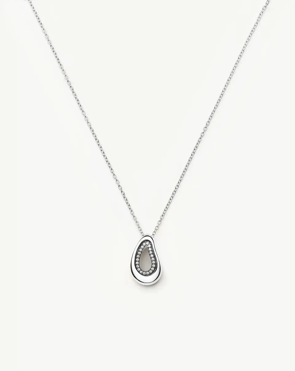 Missoma Molten Teardrop kaulakoru hopea zirkonia