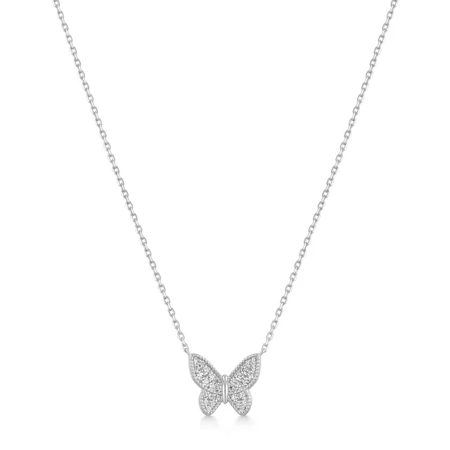Ania Haie Ripple Joy Butterfly kaulakoru hopea pavé