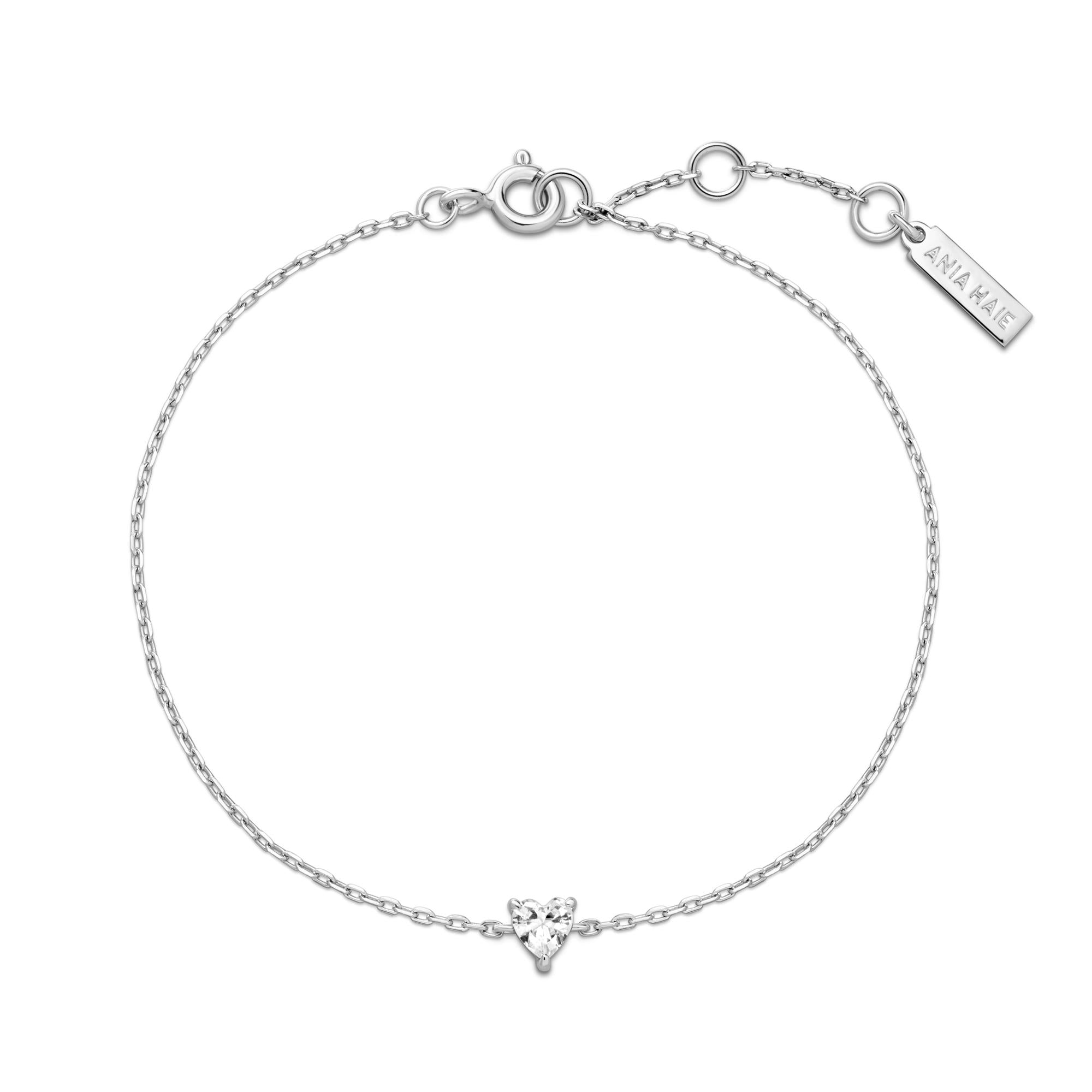 Ania Haie Starlit Drops Sparkle Heart rannekoru hopea