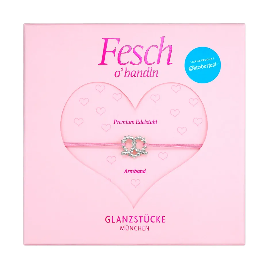 Glanzstücke München Wiesn Love tekstiilirannekoru pinkki