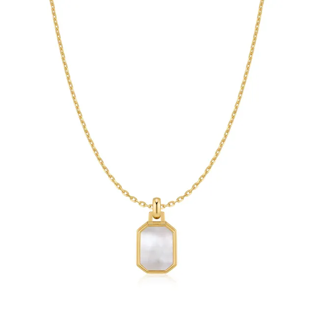 Ania Haie Tide Echo Square Mother-of-Pearl kaulakoru kulta