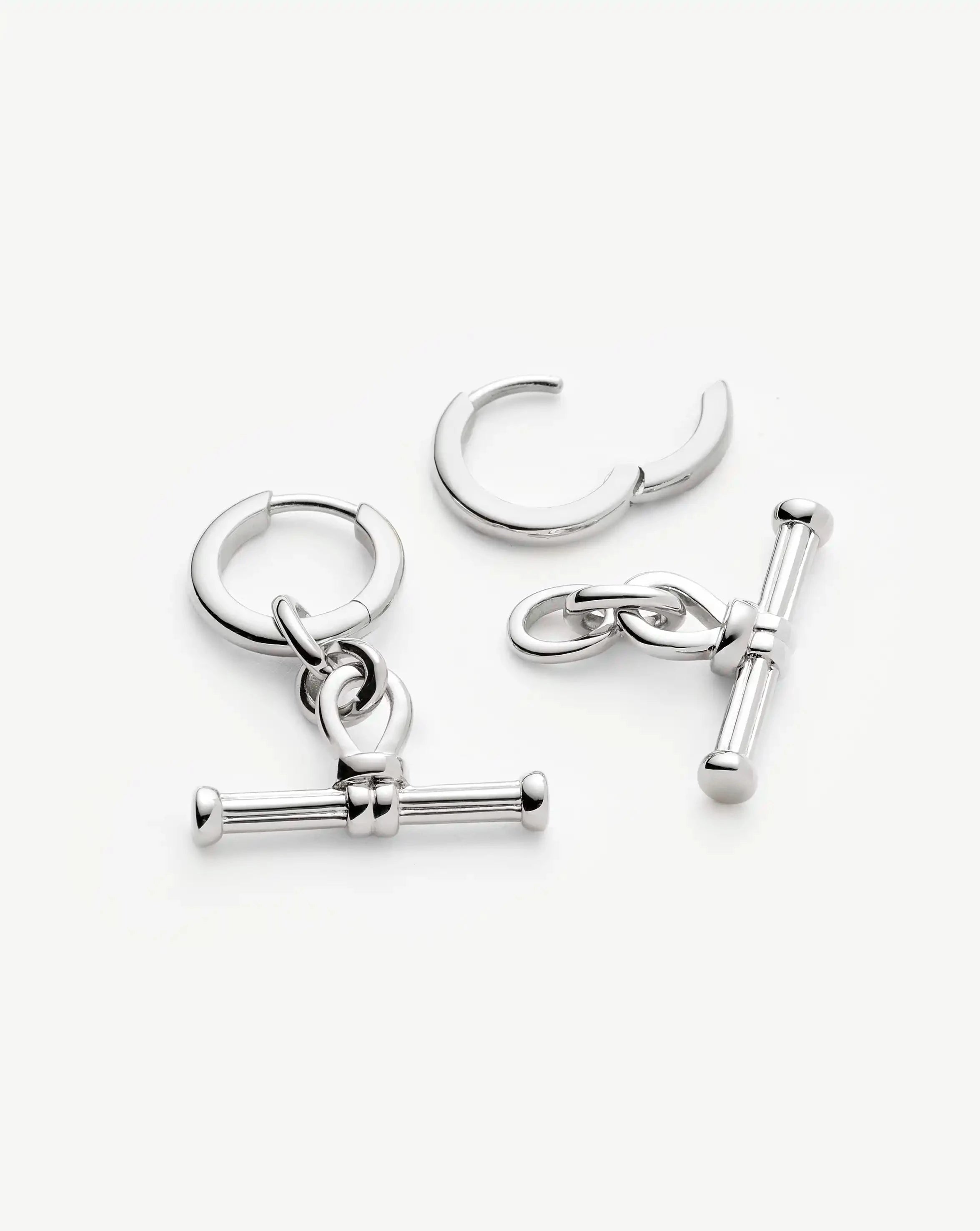 Missoma Ridge T-Bar korvakorut hopea mini