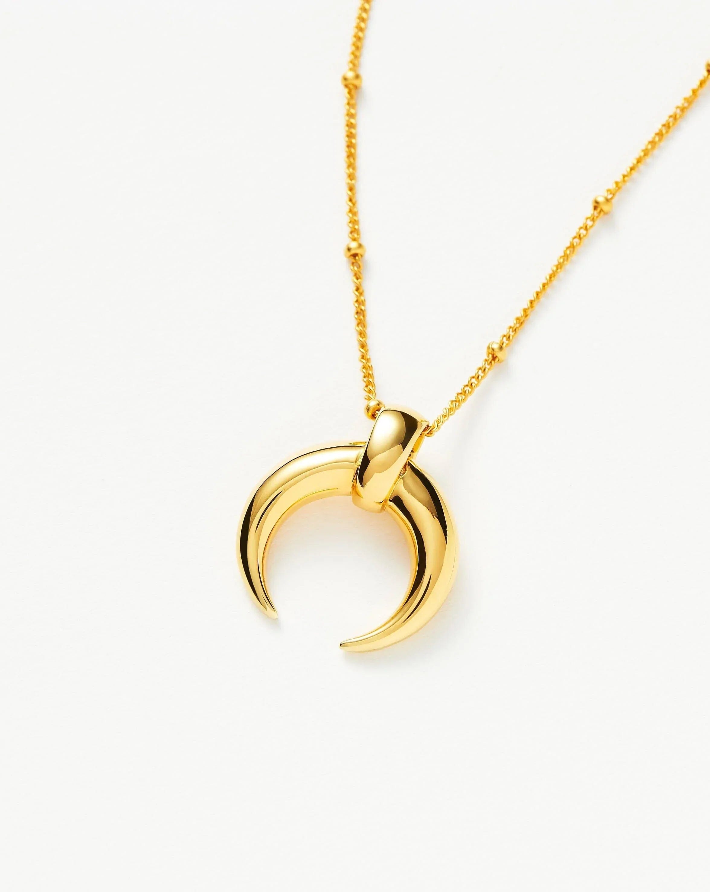Missoma Lucy Williams Large Horn Pendant kaulakoru kulta pitkx