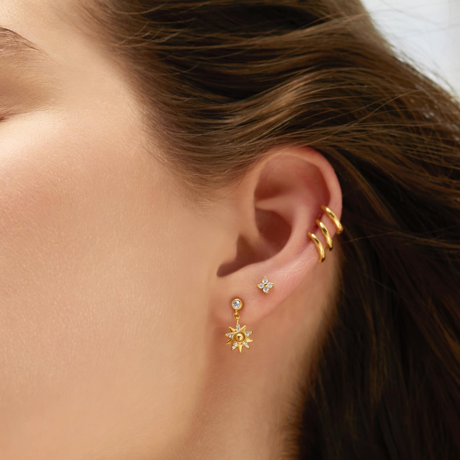 Ania Haie Starlit Drops Sunburst korvakorut kulta