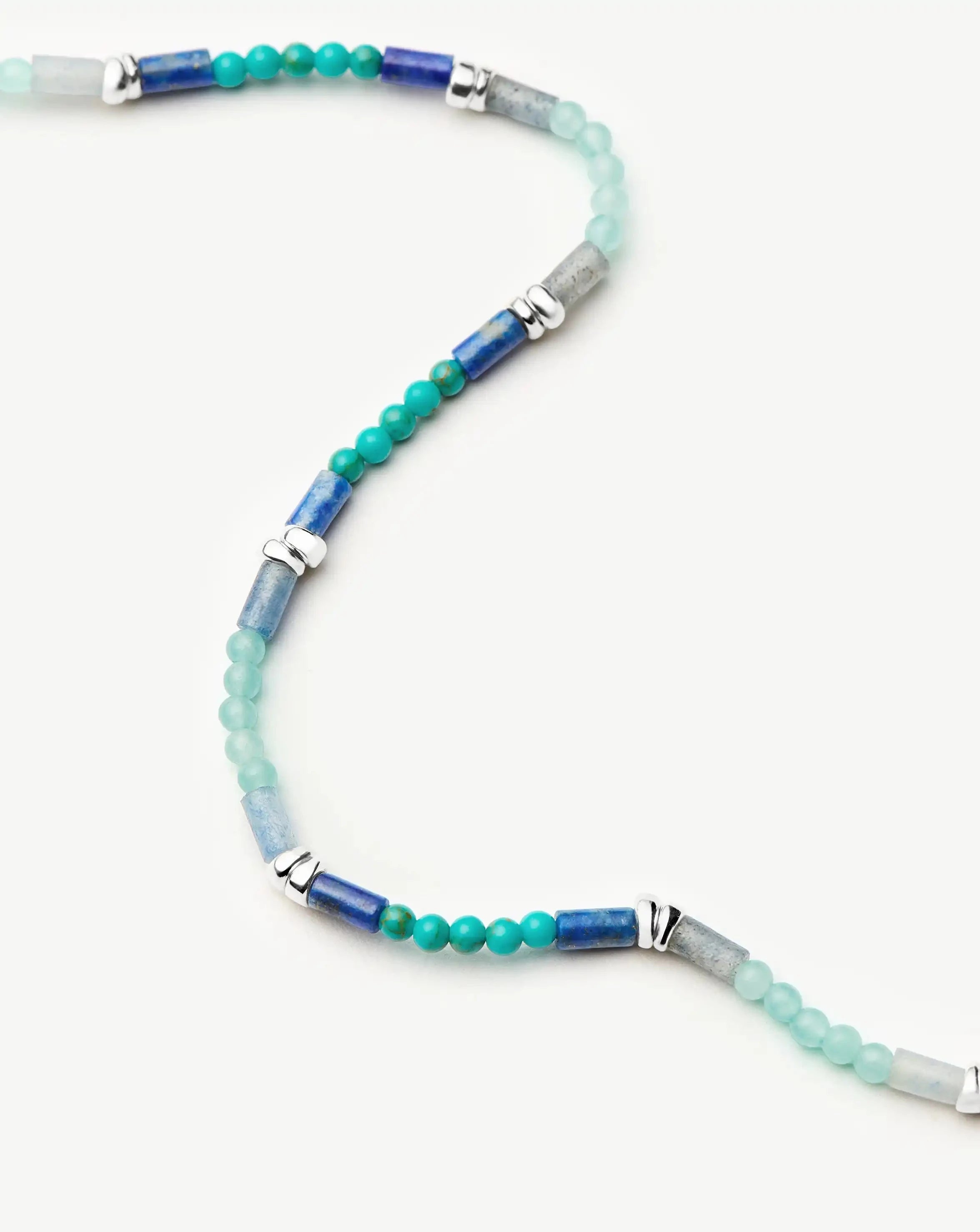 Missoma Beaded Choker kaulakoru hopea sininen
