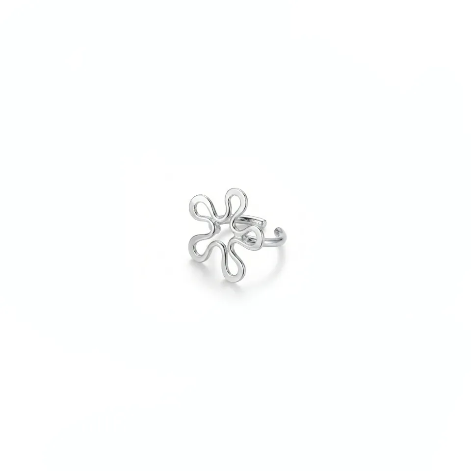 Guldvivan BLOMMAN Ear Cuff korvakoru kukka hopea
