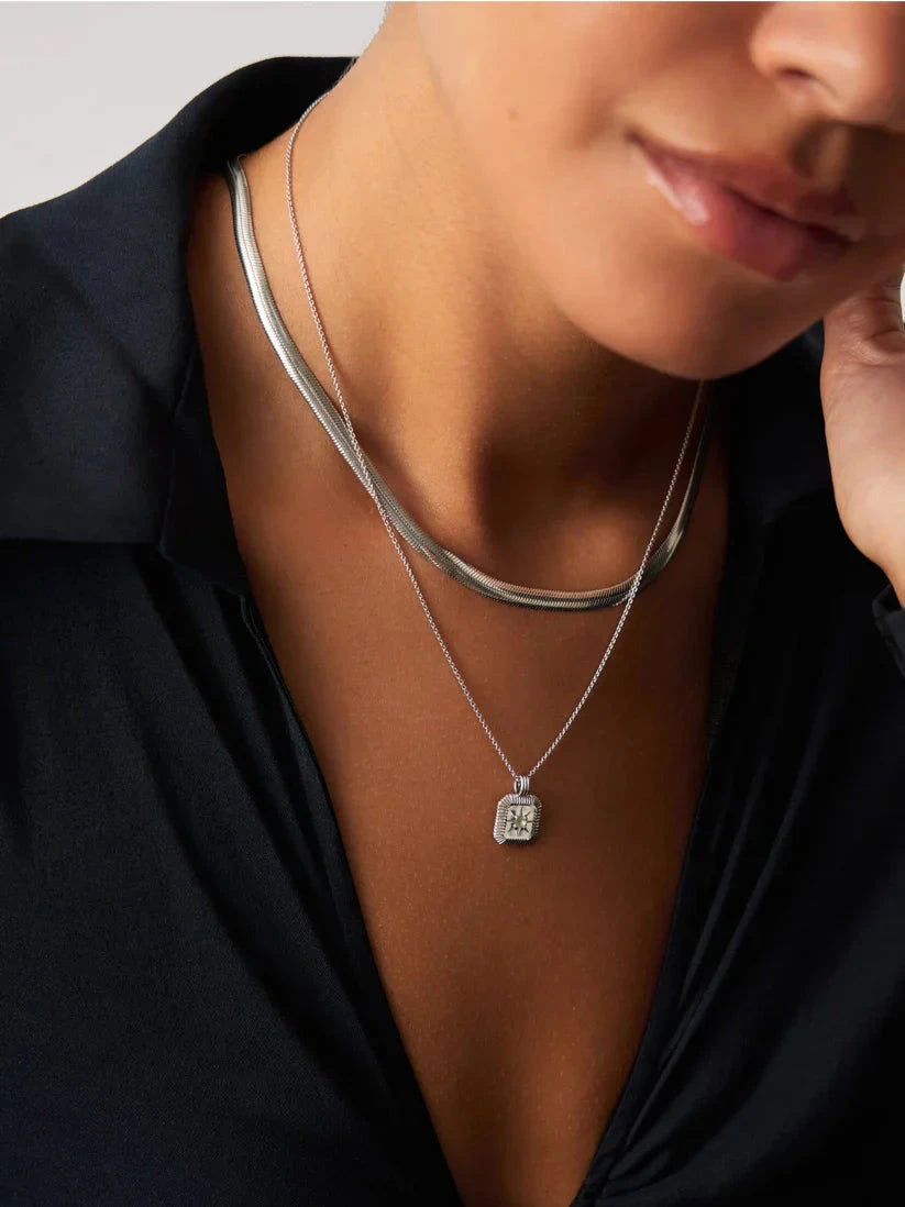 Missoma March Birthstone korusetti hopea akvamariini