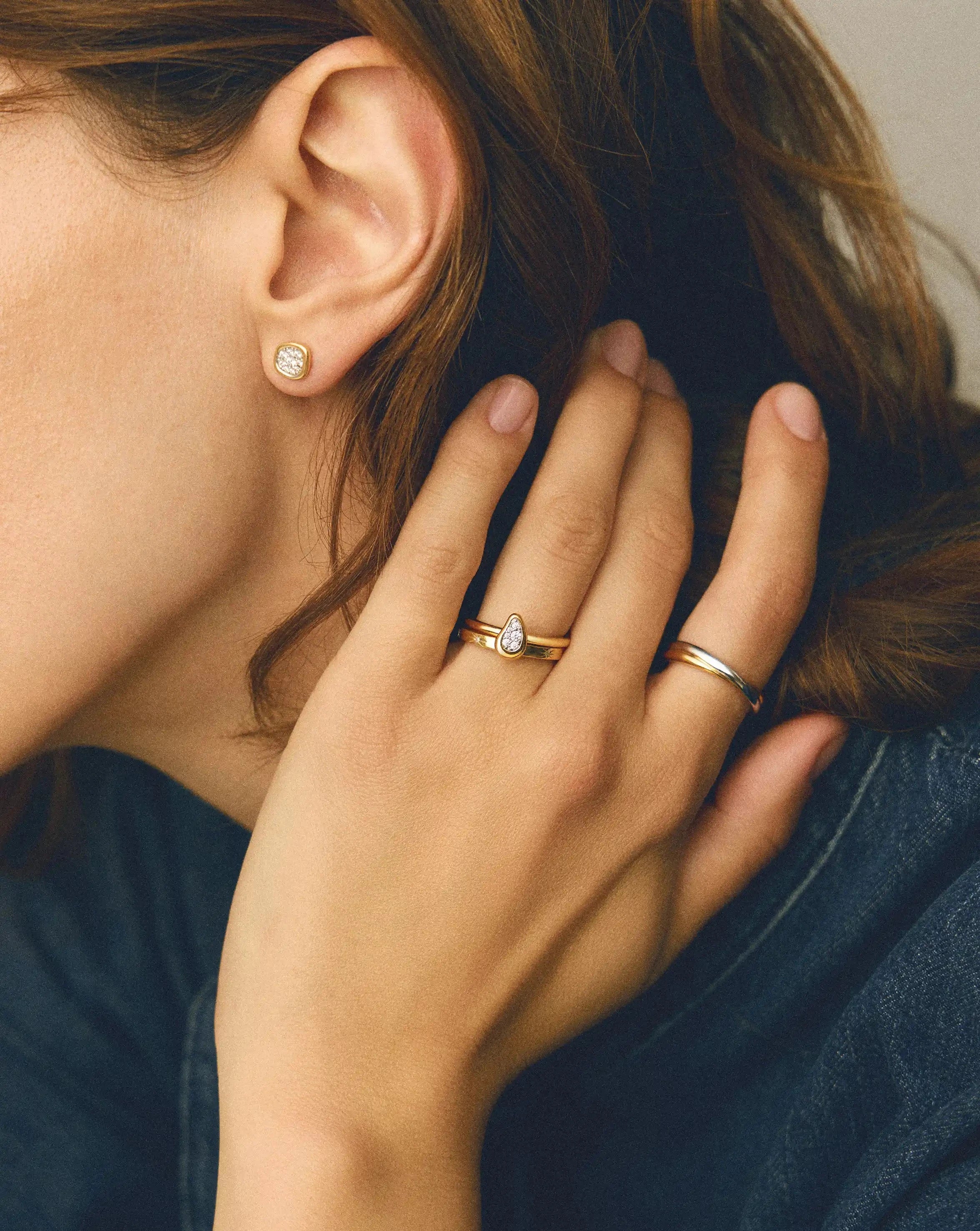 MISSOMA Molten Teardrop Pavé sormus kulta zirkonia