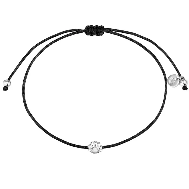 Glanzstücke München Textil Armband Muschel rannekoru musta
