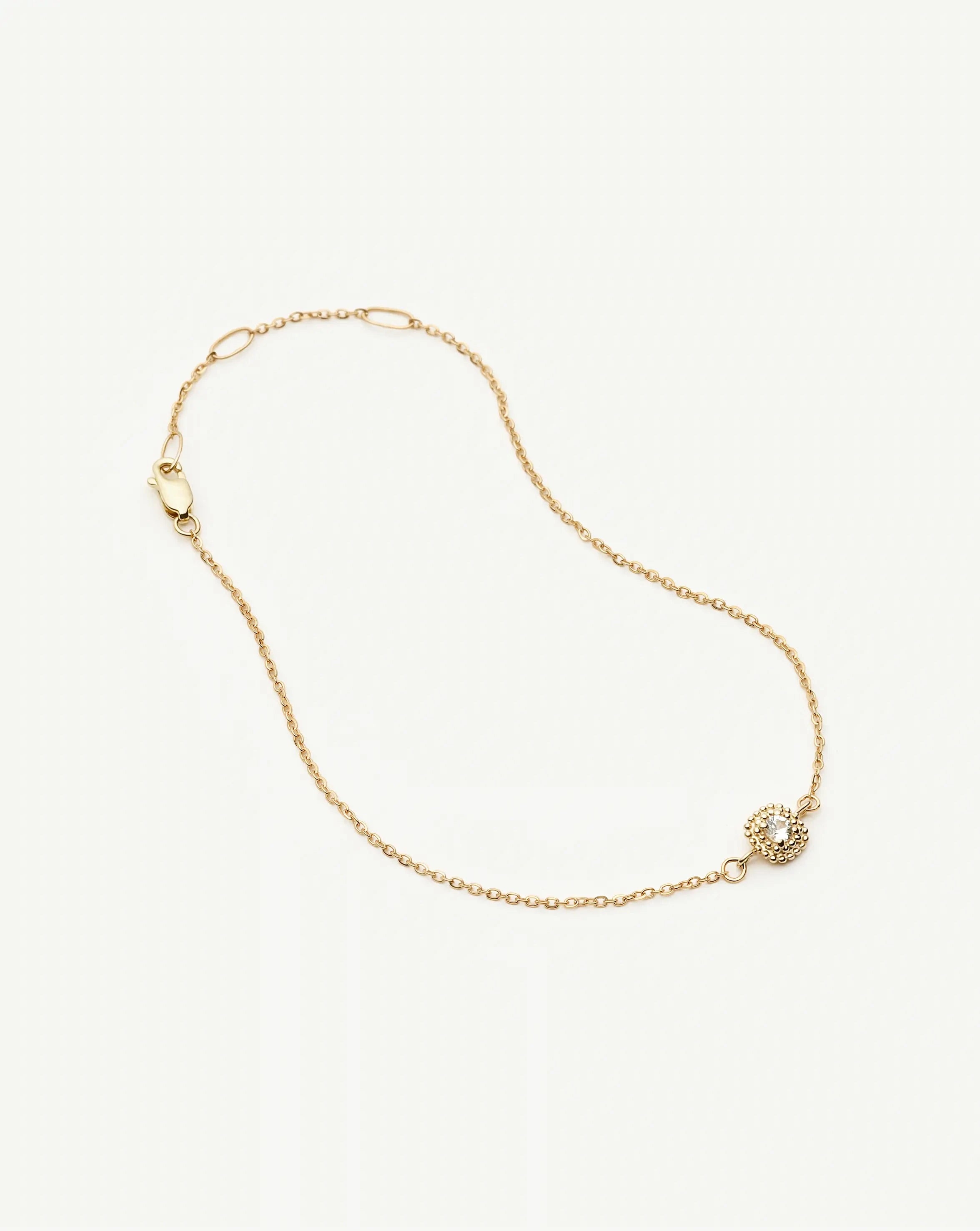 Missoma Baya rannekoru 9k kulta valkoinen safiiri 19 cm