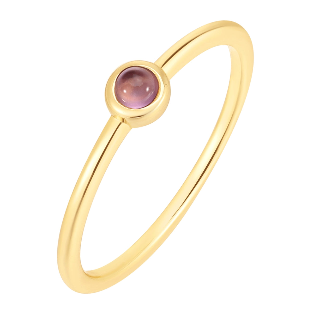 Edelglanz Amethyst sormus keltakulta ametisti cabochon