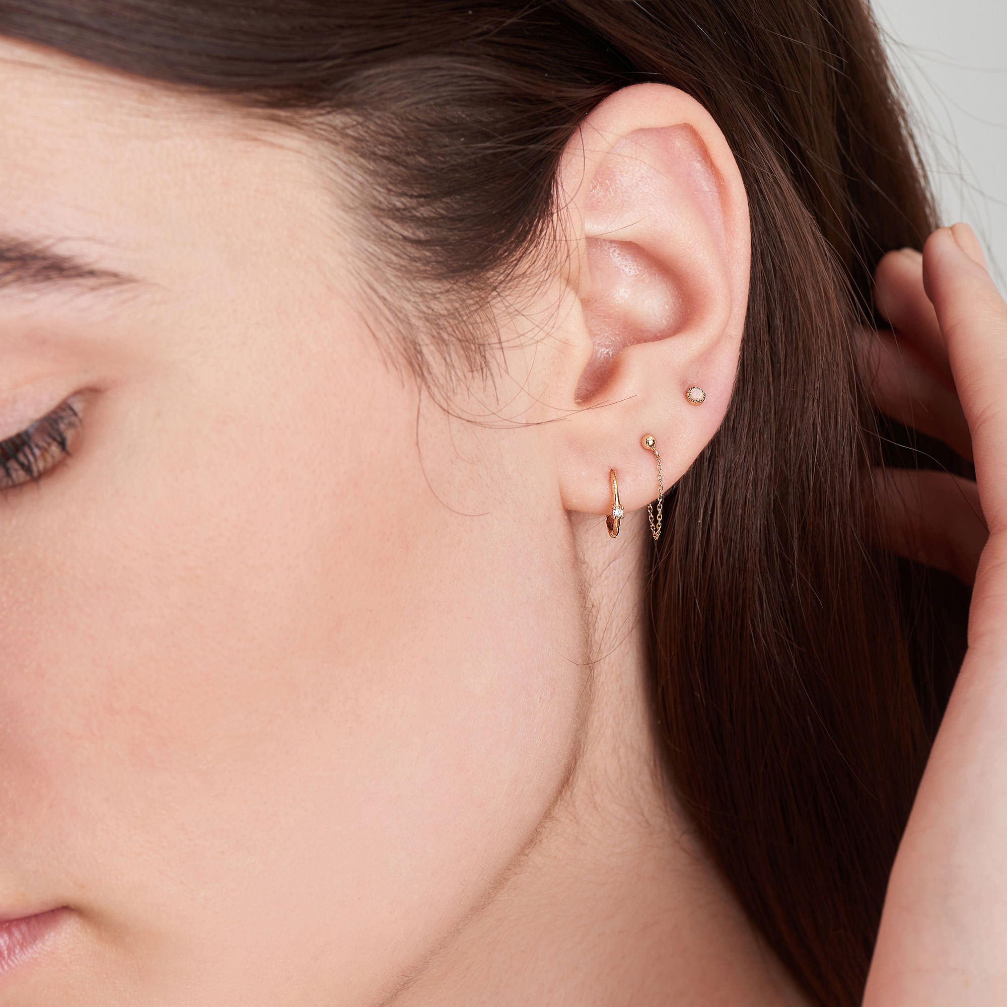 Ania Haie Opal 14k kultaiset nappikorvakorut 3mm