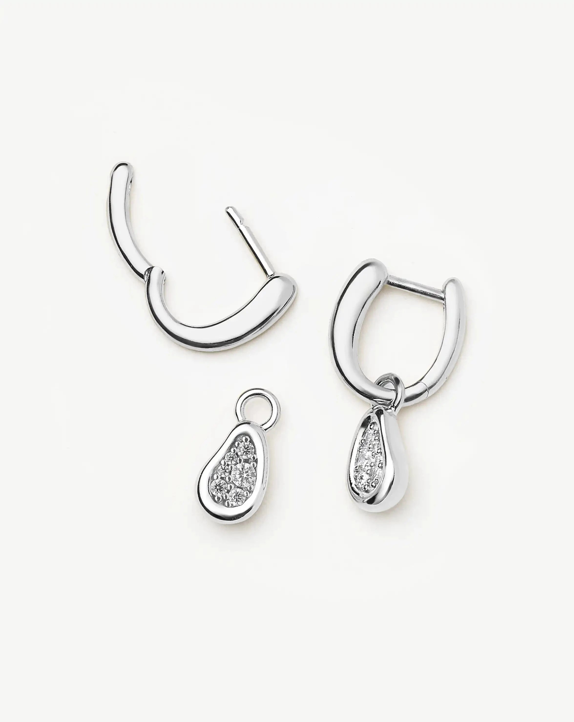 Missoma Molten Teardrop hoop-korvakorut hopea