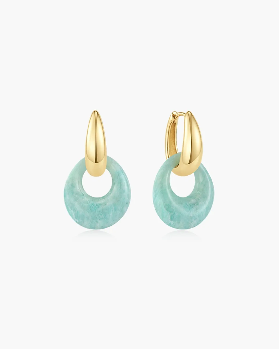 Ania Haie Wanderer Hollow Amazonite Pebble roikkuvat korvakorut