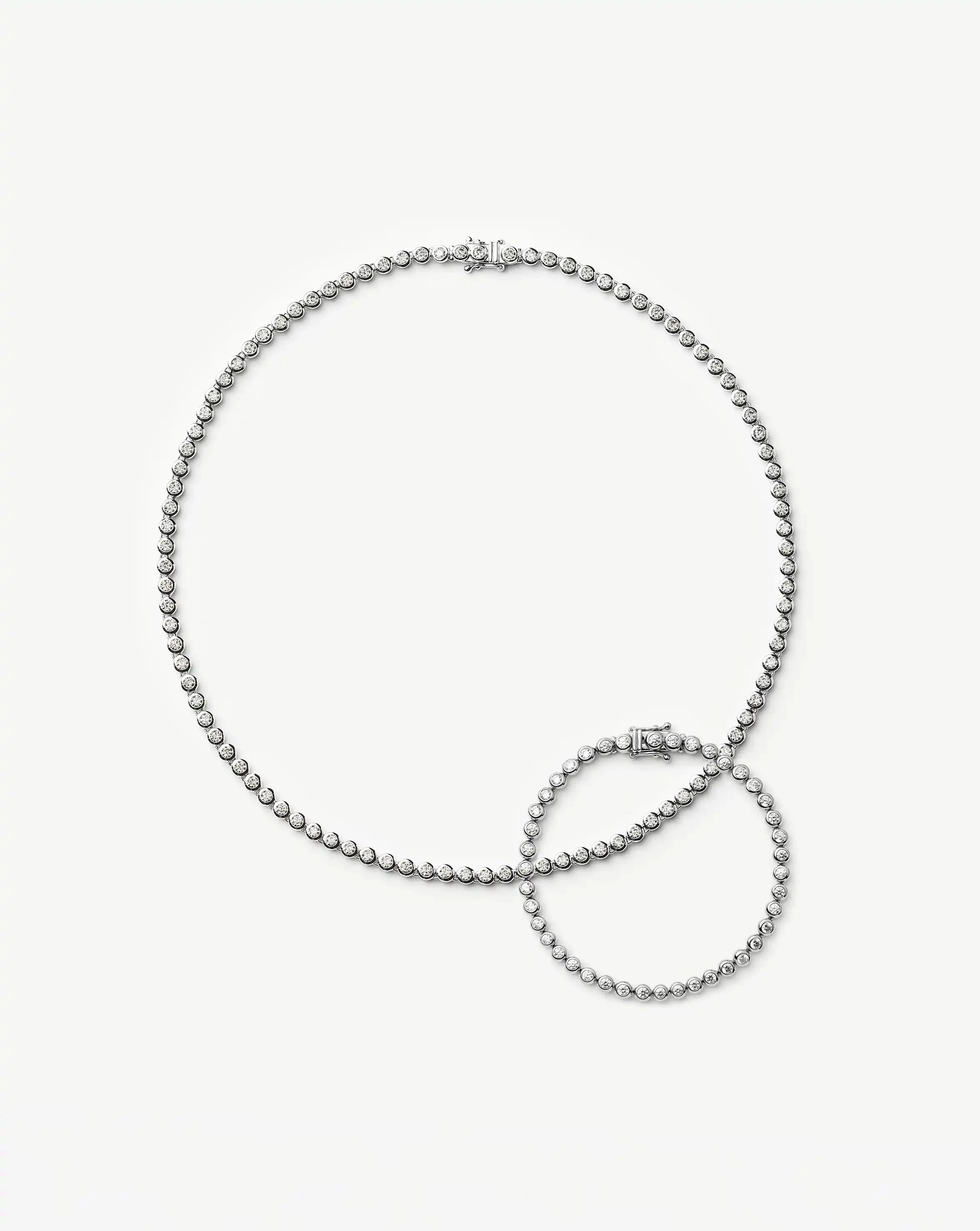 Missoma Time for Tennis korusetti hopea zirkonia S/M