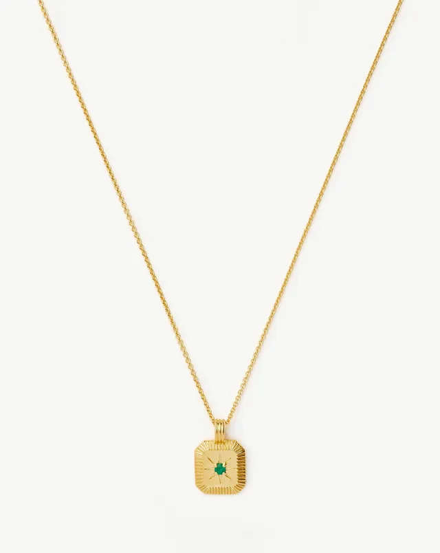 Missoma May Birthstone riipuskaulakoru kulta vihreä onyksi