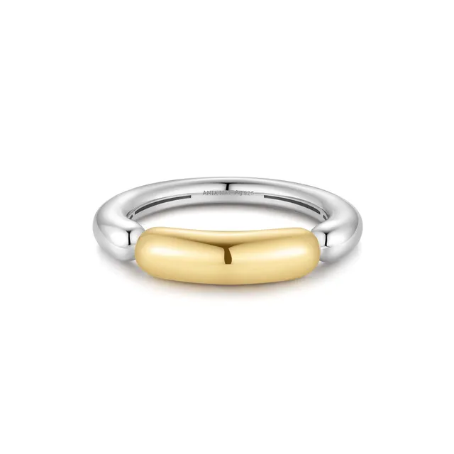 Ania Haie Segmented Puffy sormus two-tone 54
