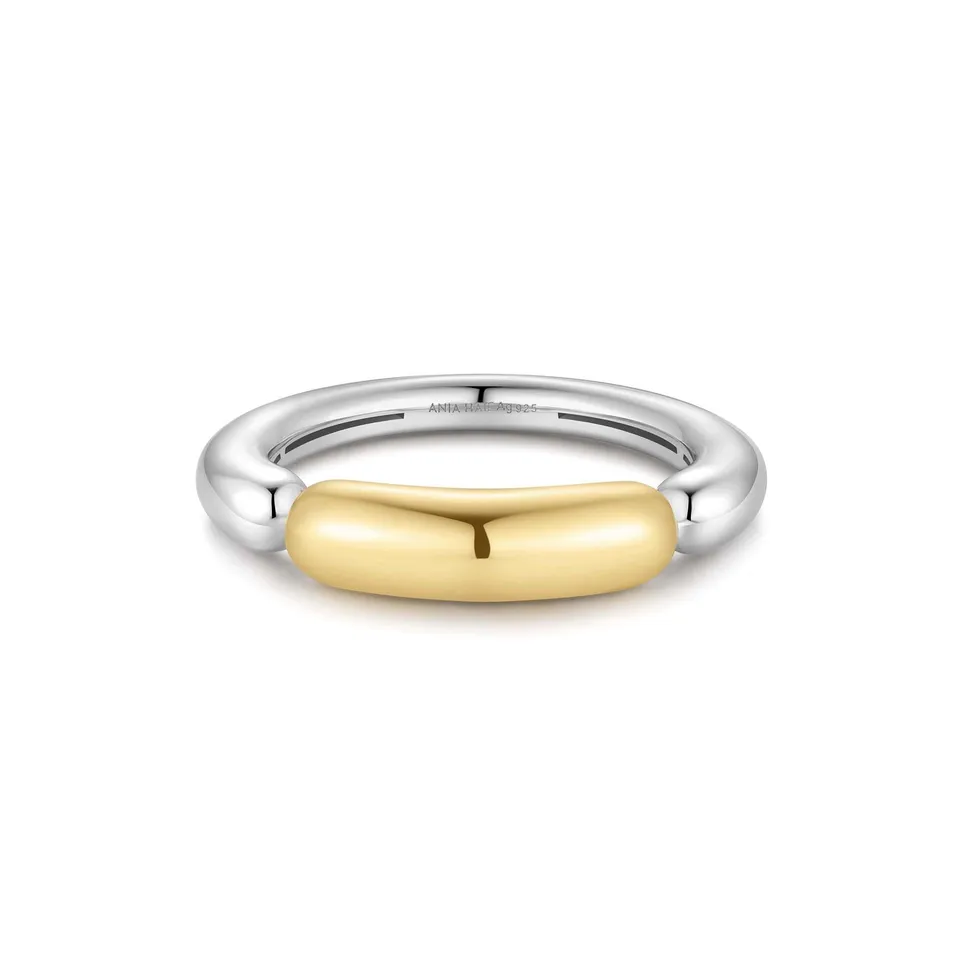 Ania Haie Segmented Puffy sormus two-tone 54