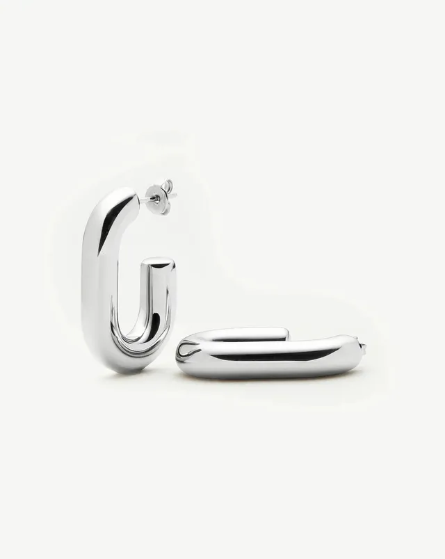 Missoma Chubby Oval Medium hoop-korvakorut platina