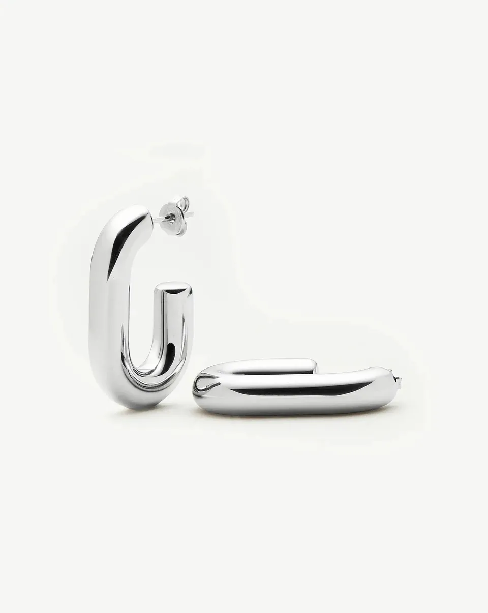 Missoma Chubby Oval Medium hoop-korvakorut platina