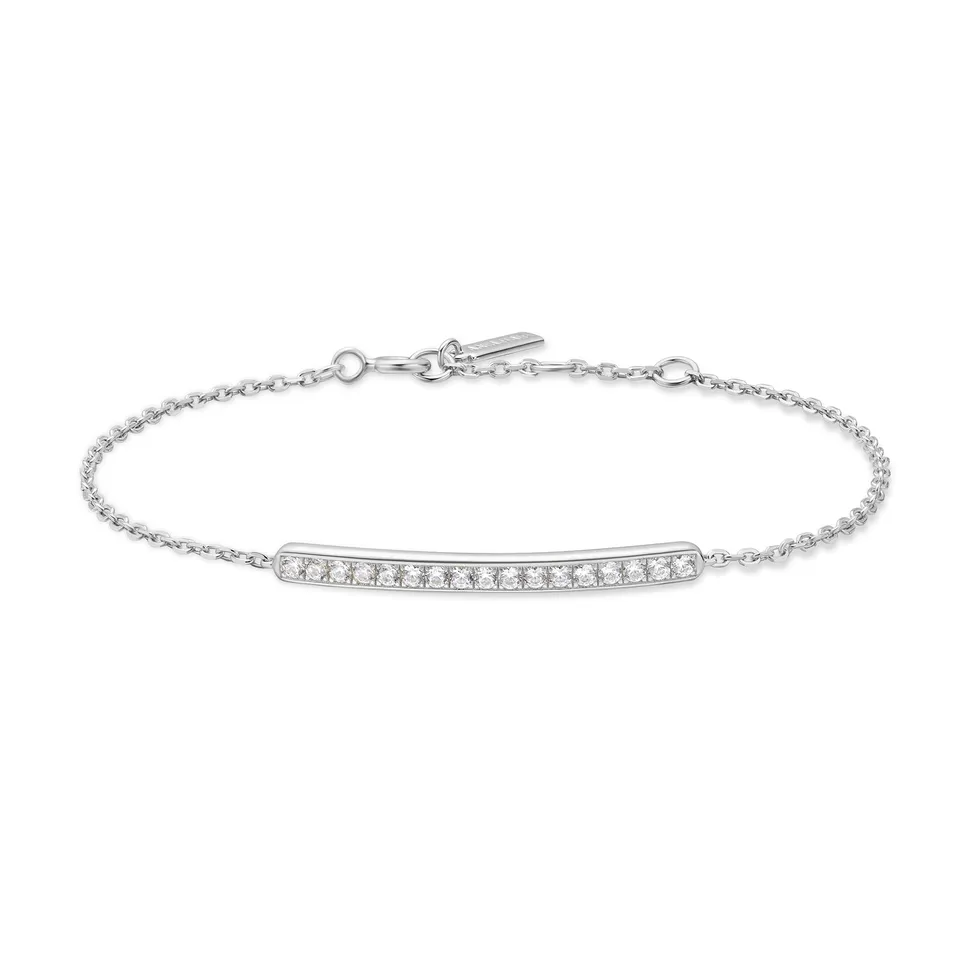 Ania Haie Vogue Maven Silver Pavé Bar rannekoru hopea