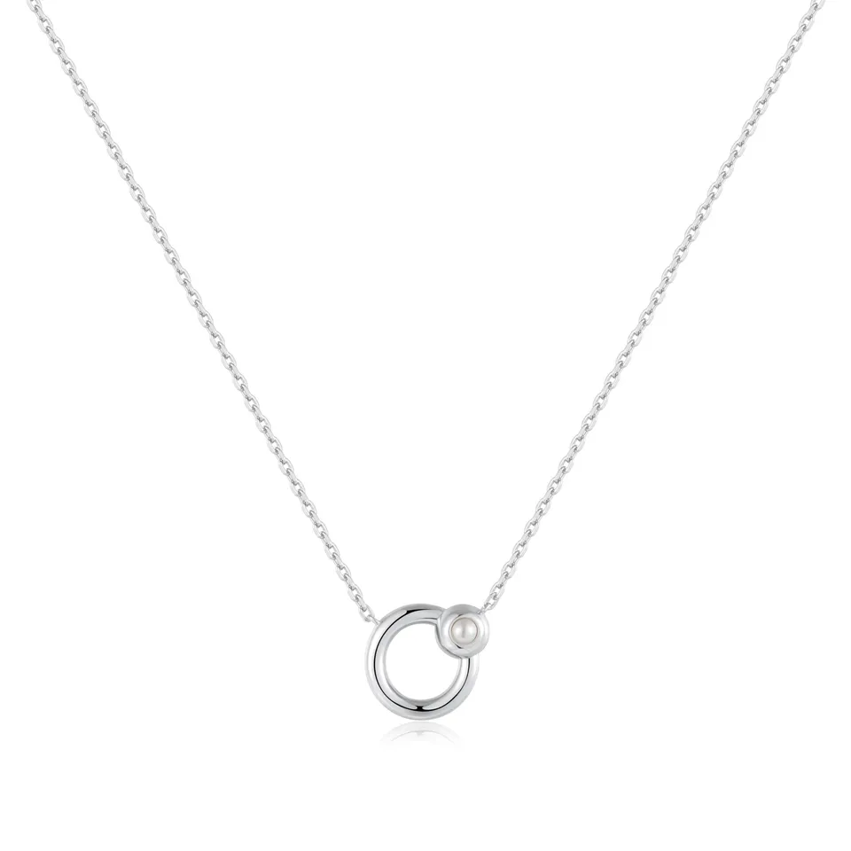 Ania Haie Chic Creator Silver Hoop helmikaulakoru makeanvedenhelmi