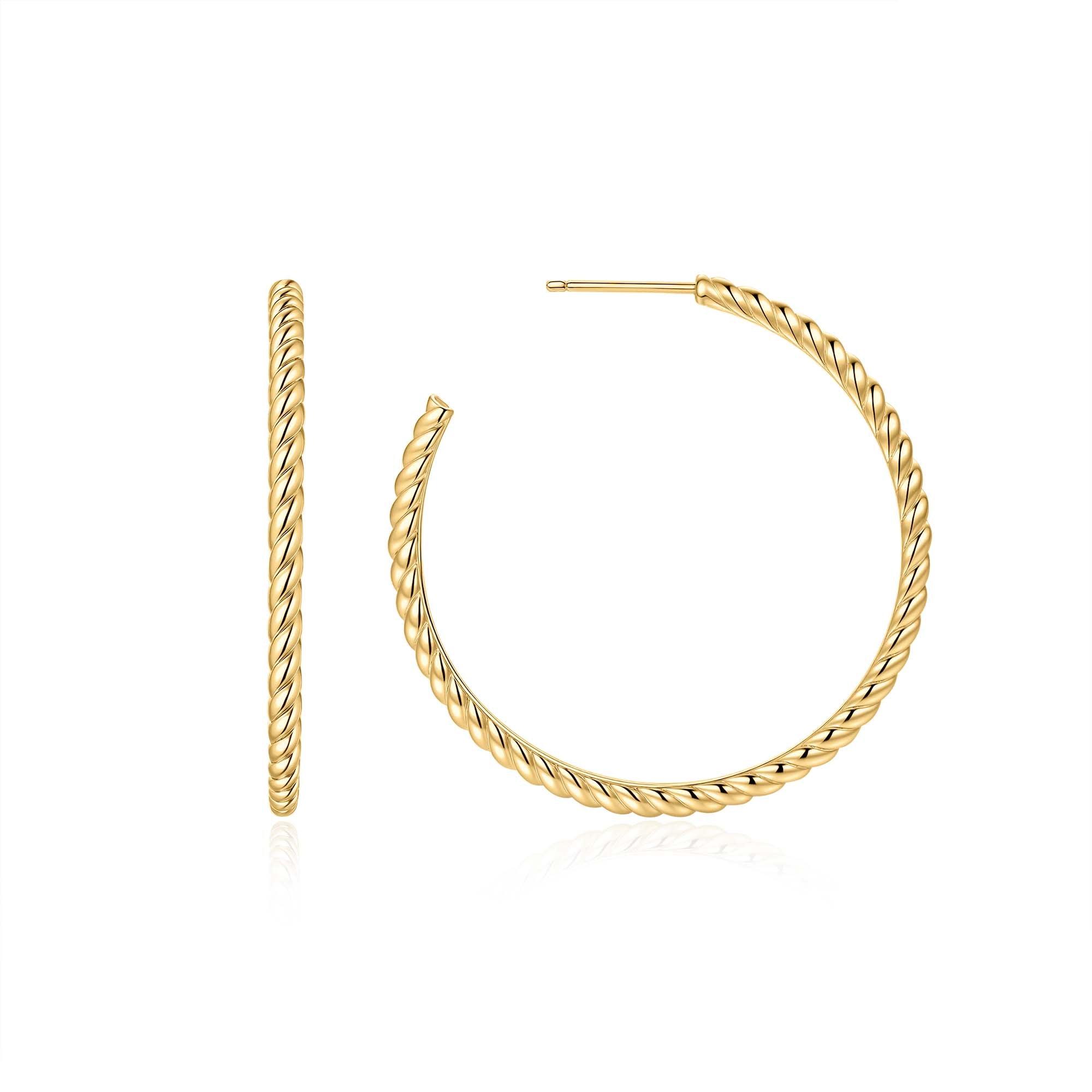 Ania Haie Gold Twisted Oversized Hoop rengaskorvakorut 35,5 mm